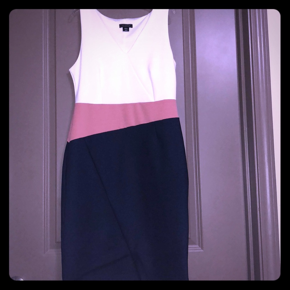 Sexy color block body con cocktail dress